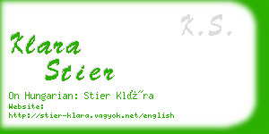 klara stier business card